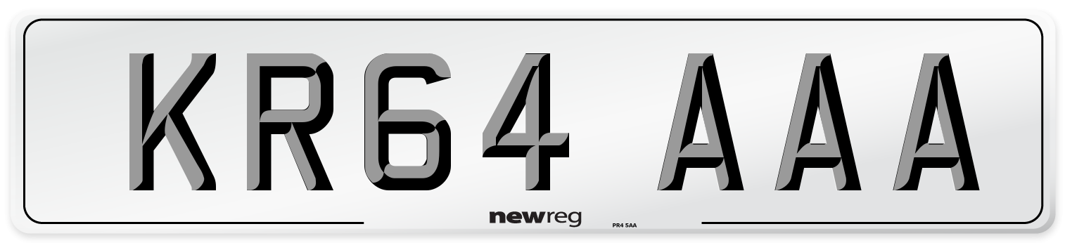 KR64 AAA Number Plate from New Reg